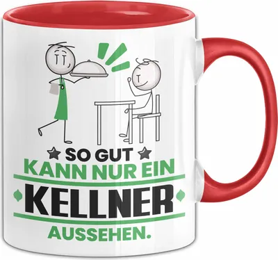 Produktbild von Kellner Geschenk Tasse So Gut Kann Nur Ein Kellner Aussehen Geschenkidee Kaffee-Becher (Rot)
