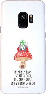Produktbild von Mr. & Mrs. Panda Samsung Galaxy S9 Handyhülle Marienkäfer Fliegenpilz - Weiß - Geschenk, Haus, Fleigenpilzhaus, Smartphone Hülle, Wohnung, Zuhause, Cover, Lustige Sprüche