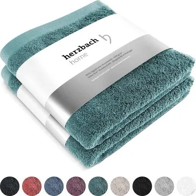 Produktbild von DigiRigi® home Premium Handtuch 50 x 100 cm, 2er-Set (Ozeanformat) – 100% Baumwolle, weich & saugfähig, 100-