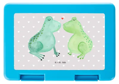 Produktbild von Mr. & Mrs. Panda Lunchbox Frosch Liebe - Grau Pastell - Geschenk, Frösche, Snackbox, Brotbehälter, Bentobox, Freundin, Verliebt, Butterbrotdose, Bento Box, Hochzeitstag