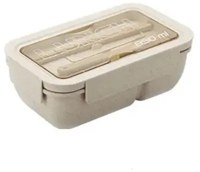 Image de Boîte à lunch - Boîte repas - Boîte à lunch pour adultes - 850 ml - Boîte repas hermétique - Sans BPA - Adaptée au micro-ondes et au congélateur - Avec couverts intégrés : cuillère et baguettes - Compacte - Idéale pour les étudiants, le travail et les enfants
