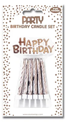 Obrázok produktu pre Clairefontaine 26820-RGC Clairefontaine narodeninové sviečky "Happy Birthday", ružové zlato