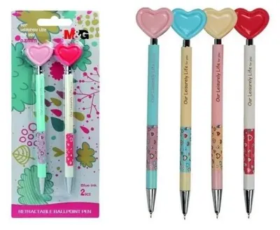 Image de Stylo coeur mix bleu recharge 2pcs