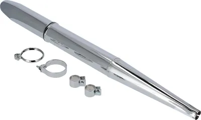 Produktbild von Auspufftopf/Spitztüte, Blech 1,5mm mit größerer Krümmerschelle - Simson SR4-2 Star