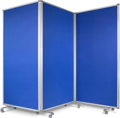 Produktbild von Filz-Stellwand Trennwand 3-teilig Blau 270 x 90 x 180 cm