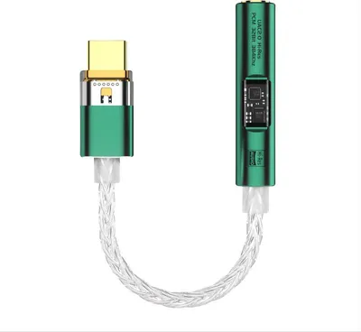 Productafbeelding van INF BA23 USB-C naar 3,5 mm audio-aansluiting adapter met ingebouwde DAC, groen