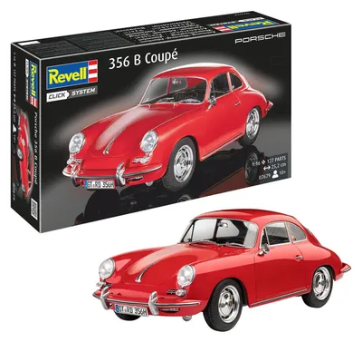 Image de Kit de modélisme Revell, Porsche 356B Coupé, système de montage "Click", échelle 1:16 - 127 pièces.