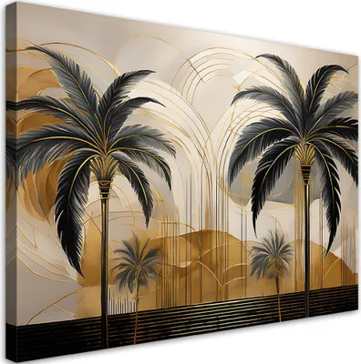 Produktbild von Leinwandbild Tropische Landschaft 120x80 Feeby Beige bild für die wand bereit zum aufhängen