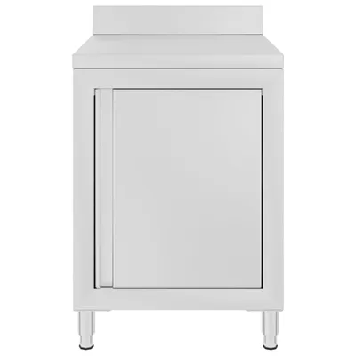 Produktbild von vidaXL Gastro-Arbeitstisch mit Schrank 60x60x96 cm Edelstahl