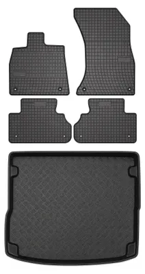 Productafbeelding van Rubberen automatten + kofferbakmat voor Audi Q5 II FY/F5 vanaf 2020 – 5-delig, zwart, op maat – Wielganizator SolidPRO