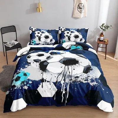 Produktbild von Famanu Bettwäsche-Set für Kinder, coole Graffiti-Fußball-Prints - Graffiti-Fußball 2 S