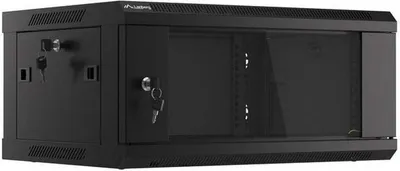 Zdjęcie produktu dla Lanberg WF01-6404-10B, Szafa wisząca, 4U, 60 kg, Zamek, Relingi, Zarządzanie okablowaniem