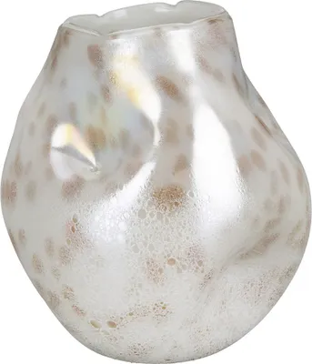 Produktbild von Casablanca by Gilde Rundvase "Crumple" creme/braun schimmernd, mit Oberflächenstruktur, H.21 cm, Öffnung: D.9cm, 50937