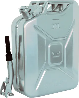 Produktbild von Metallkanister silber 20 Liter inkl. Ausgießer + Halter Benzin Diesel