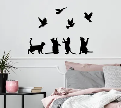 Produktbild von Wallity, Birds- SKL2553, Schwarz, Sonstige Wohndekorationen, 110 x 79 cm, 100% Metall (Dicke: 1
