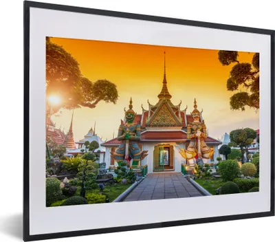 Produktbild von MuchoWow® MuchoWow® Gerahmtes Poster Buddhistischer Tempel 40x30 cm - Poster mit zchwarzem Bilderrahmen - Bilderrahmen - Poster im Rahmen