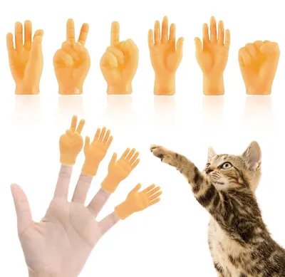 Produktbild von Fingerpuppen Mini-Handpuppen Fingerspielzeug - 6 Stück - Linke und rechte Hand - Aus PVC - Für Fingershows