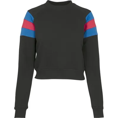 Produktbild von Urban Classics Ladies - Stripe Short Pullover schwarz - L