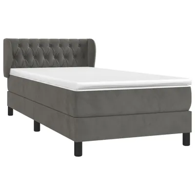Produktbild von vidaXL Boxspringbett mit Matratze Dunkelgrau 90x200 cm Samt