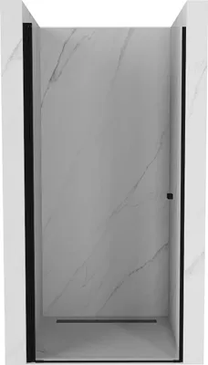 Image de Mexen Pretoria Porte de douche pivotante 70 cm, transparente, noire - 852-070-000-70-00
