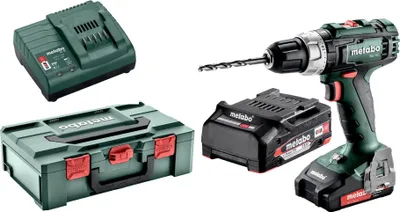 Obrázek produktu pro Metabo BS 18 L, Vrtačka s pistolovým držadlem, Rychloupínací, Černá, Zelená, Červená, Stříbrná, 1,3 cm, 1800 ot/min, 2 cm