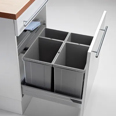 Produktbild von Naber Pullboy Vario 60. Abfallsammler, alu grau.  - Mülleimer