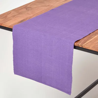 Produktbild von HOMESCAPES Tischläufer aus 100% Baumwolle, lila