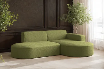 Produktbild von Kaiser Möbel Ecksofa, Sofa L-Form Designer Modena stoff Quelle Olive Rechts
