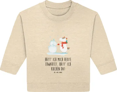 Produktbild von Mr. & Mrs. Panda Organic Baby Pullover Einhorn Schneemann 24. - 36. Monat - Natural Raw - Geschenk, Bullover, Unicorn, Weihnachten, Kuchen, Schnee, Handschuhe, Mütze