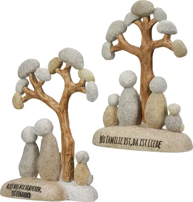 Immagine prodotto di Gilde Dekoobjekt, Baum, Familie, "Familienliebe", Spruch, Kunstharz, grau, L. 4.5 cm, B. 11 cm, H. 14.5 cm 58219 4063387582190 2 Stück (2-fach sortiert)