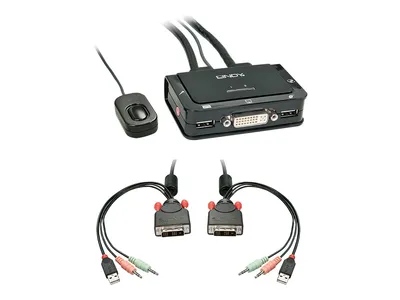 Produktbild von LINDY KVM Switch 2 Port DVI-D Single Link USB 2.0 Audio