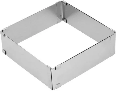 Immagine prodotto di Stampo rettangolare in acciaio inossidabile, dimensioni 16-28 cm, ideale per mousse e tiramisù