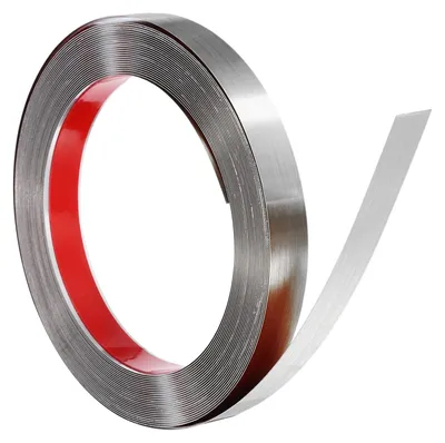 Image de Solidchoice - Moulure en acier inoxydable - Bande de décoration adhésive, 10 mètres