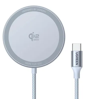 Produktbild von Ugreen MagFlow Smartphone Grau USB Kabelloses Aufladen Auto