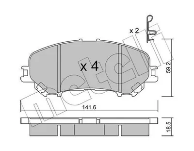 Produktbild von METELLI 22-1010-0 Bremsbeläge Satz Vorne Bremsklötze für NISSAN Qashqai II (J11, J11) für RENAULT Kadjar (HA, HL)
