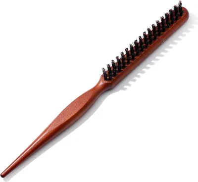 Produktbild von 1/2 Stück Wildschweinborsten-Haarbürste mit langem Holzgriff, Locken, flauschiges Haar, Rattenschwanzkamm, Damen, dünnes, dickes Haar, Styling-Entwirrungskamm