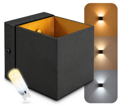 Produktbild von SSC-LUXon EPITA Wandleuchten innen schwarz-gold Up Down G9 LED 3CCT