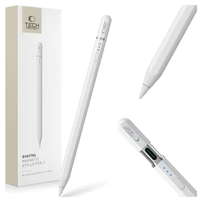Obrázok produktu pre Digitálne Magnetické Stylusové Pero Tech-Protect "3" Ipad Biely