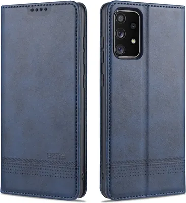 Immagine prodotto di Custodia Samsung A72, portafoglio con chiusura magnetica e supporto, custodia in pelle flip per Samsung Galaxy A72 5G/4G blu