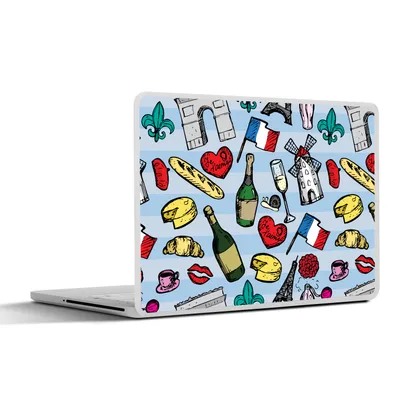 Produktbild von MuchoWow® Laptop Aufkleber Sticker Cover Paris - Muster - Frankreich 36.5x27.5 cm - Laptop-Sticker