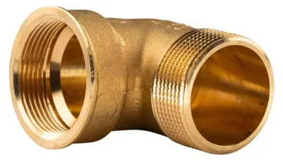 Produktbild von Messing Gewinde-Fitting 90° Winkel 1 1/2'IG - 1 1/2'AG (DN 40) - schwere Ausführung