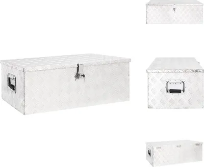 Image de vidaXL Boîte de rangement Argent 90x47x33,5 cm Aluminium - Caisses à outils