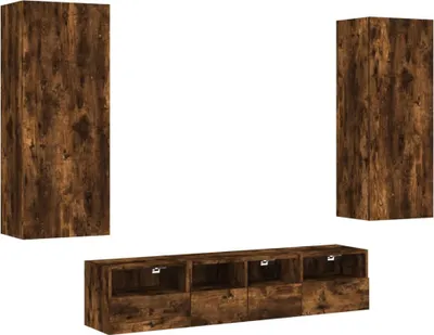 Produktbild von vidaXL 5-tlg. Wohnwand Räuchereiche Holzwerkstoff