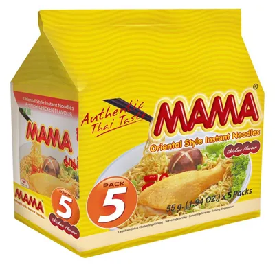 Obrázok produktu pre Mama Instantné rezance s kuraciou príchuťou 5x55g – Rýchle, chutné jedlo