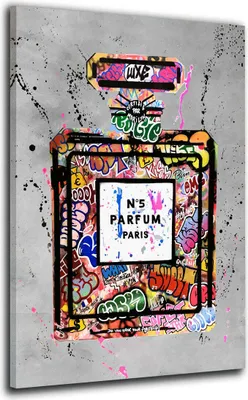 Produktbild von Parfüm Flasche Pop Art Wandbild Leinwandbild Deko Kunst XL: 60x90x2cm