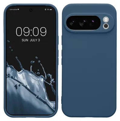 Produktbild von kwmobile Handyhülle für Google Pixel 10 Pro Hülle - weiches Handy Silikon Case - Schutzhülle Cover - Marineblau
