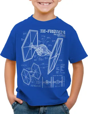 Produktbild von A.N.T. TIE Jäger Kinder T-Shirt blaupause fighter