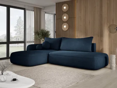 Zdjęcie produktu dla DomoHome Narożnik BABU z funkcją łóżka - Nowoczesny Narożnik Tapicerowany Do Salonu Funkcjonalna Sofa Łóżko W Tkaninie TERAZ ALBO NIGDY Rozmiar: 300x105x60cm, Lewa Strona Kolor: SZARY