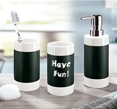 Produktbild von Kleine Wolke Unisex 3tlg. Badaccessoires-Set Note schwarz weiß