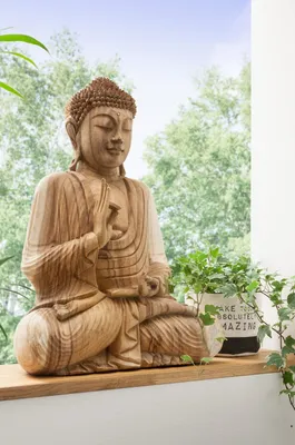 Produktbild von Unikat Buddha Figur Statue 50x40 Dekoration Groß Suar Natur